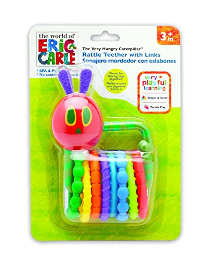 World of Eric Carle, The Very Hungry Caterpillar Rattle Teether with Links