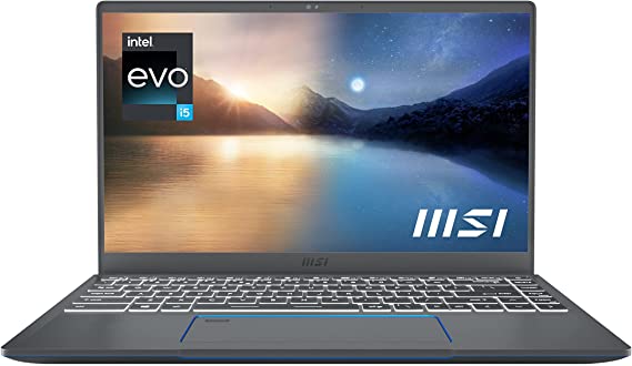 MSI Prestige 14 Evo Professional Laptop: 14" FHD Ultra-Thin Bezel Display, Intel Core i5-1135G7, Intel Iris Xe, 16GB RAM, 512GB NVMe SSD, Thunderbolt 4, Win10 Home, Intel Evo, Carbon Gray (A11M-628)