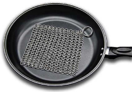 Blisstime Cast Iron Cleaner Stainless Steel Chainmail Scrubber 8x6 Inch