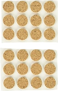 Shepherd Hardware 9962 1/2-Inch SurfaceGard Adhesive Cork Pads, 24-Pack, Brown