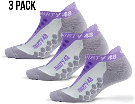 Thirty 48 Running Socks for Men and Women Features Coolmax Fabric That Keeps Feet Cool & Dry - 1 Pair or 3 Pairs