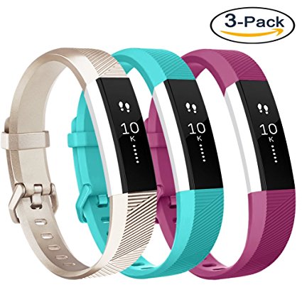 Vancle Fitbit Alta HR Bands and Fitbit Alta bands (3 PACK), Newest Sport Replacement Wristbands with Secure Metal Buckle for Fitbit Alta HR/Fitbit Alta