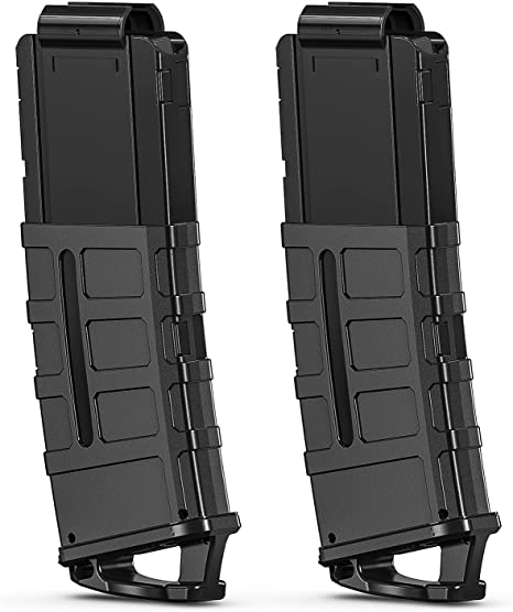SnowCinda 12-Darts Banana Magazines Clips for Nerf Toy Dart Gun, 2 Pack Quick Reload Bullet Clip Compatible with Most Toy Guns (Black)