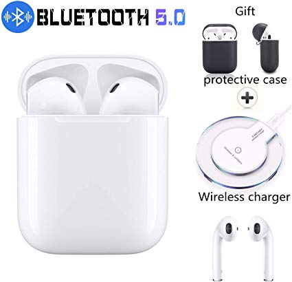 Bluetooth 5.0 Headsets Wireless Earbuds Bluetooth Headphones 3D Stereo Deep bass IPX5 Waterproof Auto Pairing Fast Charging for Samsung iPhone/Apple of airpod and Airpods Sports Earphones
