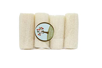 Natural Exfoliating Loofah Sponges | Natural Bath and Body Sponge, 4 Pack
