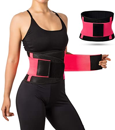 Jueachy Waist Trainer Belt for Women Breathable Waist Cincher Trimmer Body Shaper Sweat Belt Girdle Fat Burn Belly Slimming Band for Weight Loss Fitness Workout