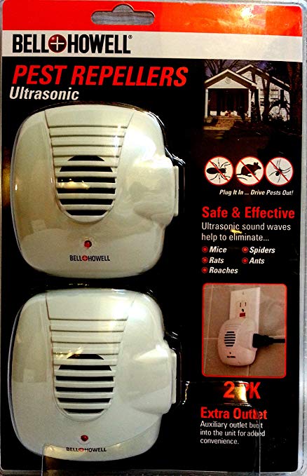 Ultrasonic Pest Repellers w/ Extra Outlet - 2 Pack