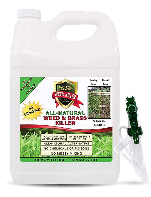 Natural Armor Weed & Grass Killer All-Natural Concentrated Formula. Contains No Glyphosate. 128-Ounce Gallon