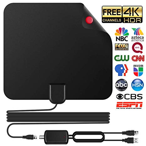 Skywire TV Antenna for Digital TV Indoor, Amplified HD Digital TV Antenna with 120 Miles Long Range, Support 4K 1080p & All Older TV's for Indoor with Powerful HDTV Amplifier