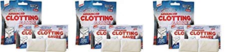 QuikClot Advanced Clotting Gauze with Kaolin, Two 3” x 24” Gauze Strips – First Aid Hemostatic Gauze from Adventure Medical Kits, Quik Clot Combat Gauze (3-(Pack))