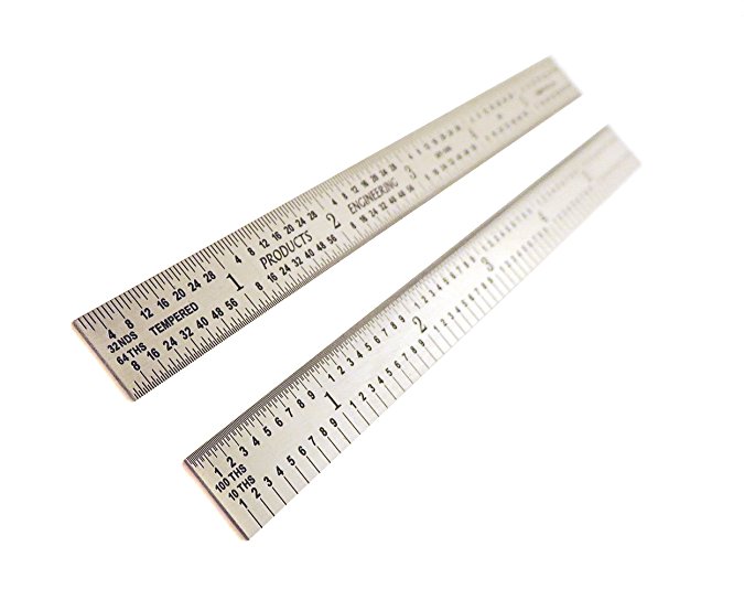 PEC Tools USA 6" Flexible Stainless 5R Machinist Engineer ruler / rule 1/64, 1/32, 1/10, 1/100