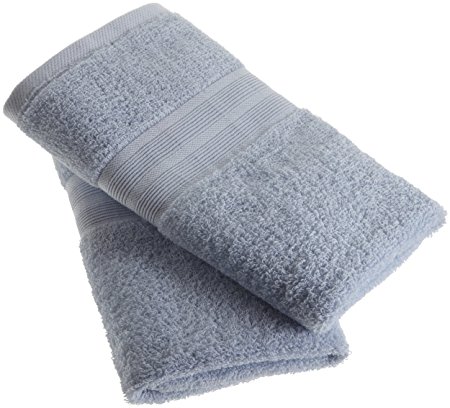 1888 Mills 100-Percent Organic Cotton Oversized Hand Towel Set of 2, Water Blue