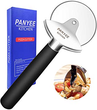 Panyee Pizza Cutter, Stainless Steel Pizza Slicer Wheel,Super Sharp Blade,Black Grip