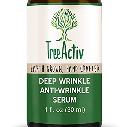 TreeActiv Deep Wrinkle Anti-Wrinkle Serum | Reduce Under Eye Wrinkles, Crow’s Feet & Laugh Lines | Increase Collagen, Elasticity, Firmness | Hyaluronic Acid, Dragon’s Blood, Ginkgo Biloba | 1 fl oz