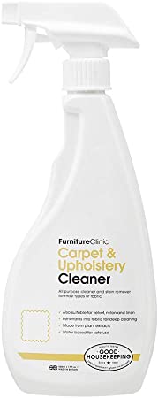 Furniture Clinic Carpet & Upholstery Cleaner - Cleans Fabric Spills and Dirt - Repels Oil and Water Based Stains - Safe for All Fabrics Even Silk & Wool (17 oz)