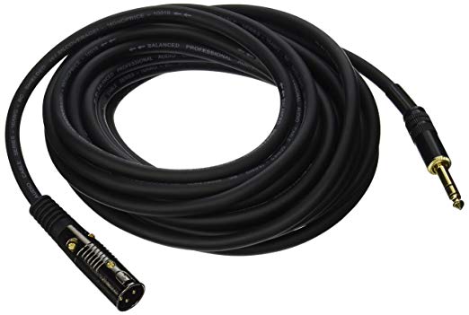 Monoprice 104764 25-Feet Premier Series XLR Male to 1/4-Inch TRS Male 16AWG Cable