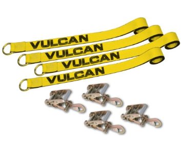 Set of Four 2" x 12' Loop Exotic Car Tie Down Straps With Ratchets