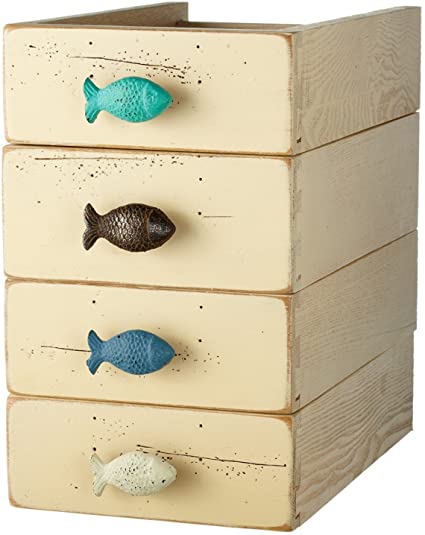 Midwest Fish Drawer Pulls Cabinet Knobs Set of 4 Painted Distressed Cast Iron