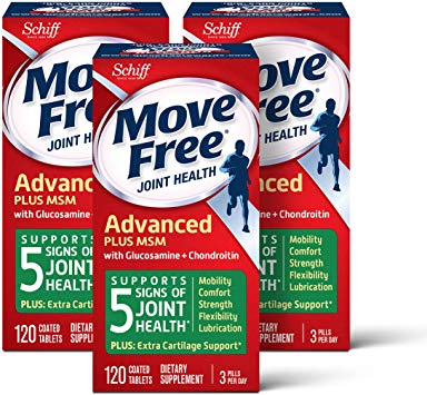 Move Free Glucosamine & chondroitin   msm Joint Health Tablets, move free (120 Count in a Bottle), Pack of 3, 360 Count