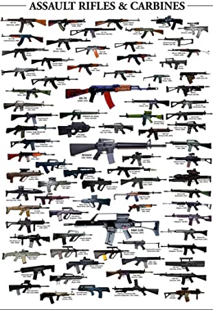 NewBrightBase Guns-Military Rifles Charts Fabric Cloth Rolled Wall Poster Print - Size: (36" x 24" / 20" x 13")