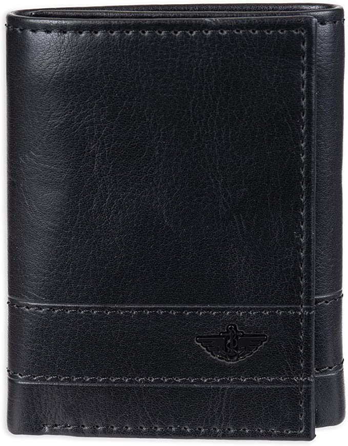 Dockers Men's RFID Extra Capacity Trifold Wallet With Zipper Pocket, Credit Card Slots, ID Window