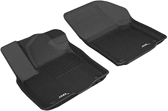 3D MAXpider Front Row Custom Fit All-Weather Floor Mat for Select Volkswagen Atlas Models - Kagu Rubber (Black)