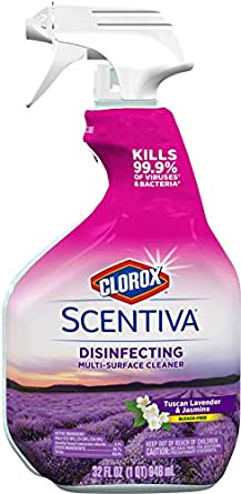 Clorox Scentiva Multi-Surface Cleaner -  Tuscan Lavender and Jasmine, 32 Ounce Spray Bottle, 6 Bottles/Case (31387)