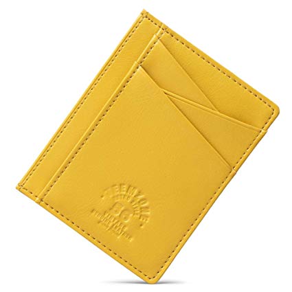 Teemzone Minimalist RFID Mens Slim Wallet Genuine Leather Pocket Credit Card Case Holder