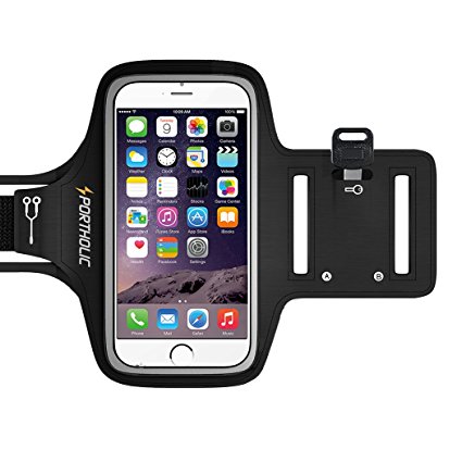 iPhone 6/6s armband - Sportholic Water Resistant Sports Running Armband With Key Holder,Cable Locker,Cards Holder For iPhone 6/6S Galaxy S6/S5/S4 iPhone 5/5C/5S Up to 5.1 Inches(Black)