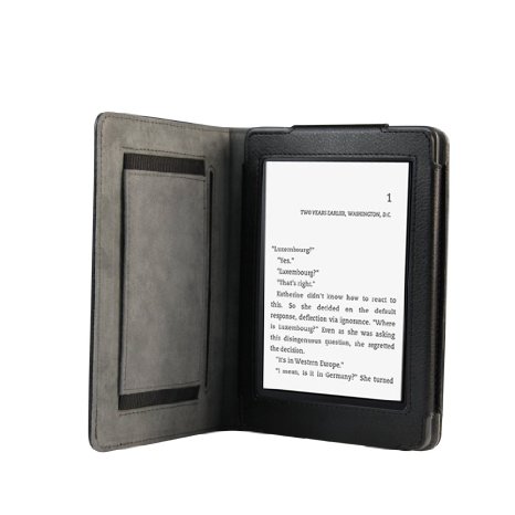 JKase(TM) Executive Series Premium Quality Custom Fit Folio Case Cover Compatible with Kindle Paperwhite Display Wifi   3G Model (Black)