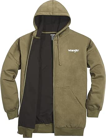 Wrangler Hoodies for Men Big and Tall - Thermal Lined Zip Up Pullover Sweatshirt