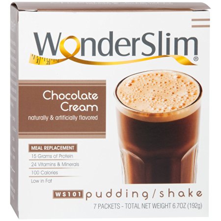 WonderSlim Meal Replacement Diet 15g High Protein Shake & Pudding Mix - Chocolate Cream (7 Servings/Box)