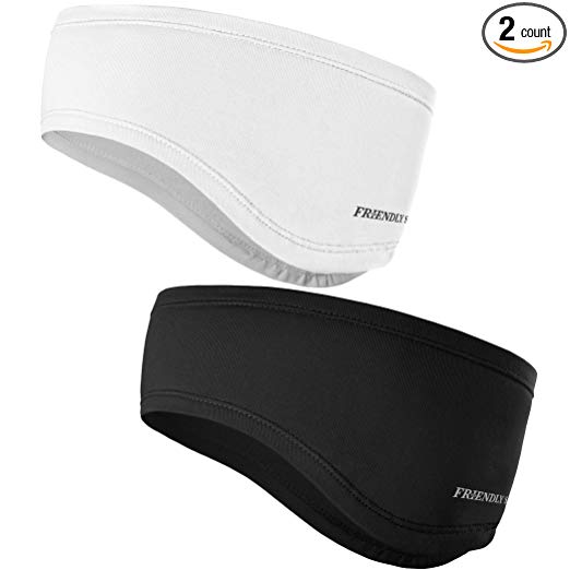 The Friendly Swede Running Headband Ear Warmer - 2-Pack, Sports Headband for Outdoors, Running, Cycling, Hiking - Ideal as Liner Under Helmets