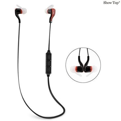 Bluetooth Headphones ShowTop Wireless Headset Earbuds Noise Cancelling Wmicrophone  Sports  Running  Gym  Exercise Sweatproof  Stereo Bluetooth 40 Earphones for Smartphone