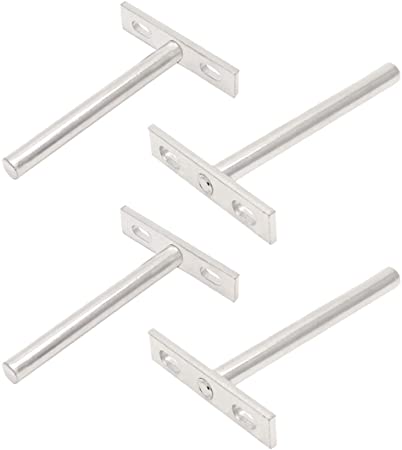 Rannb 4 Inches Floating Shelf Brackets Invisible Shelf Support - 4pcs