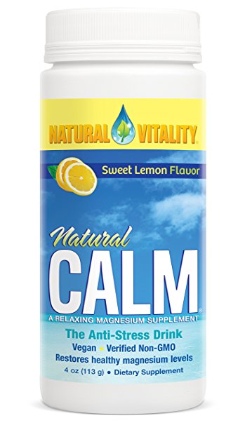 Natural Vitality Natural Calm Magnesium Anti Stress, Organic, Sweet Lemon, 4 oz