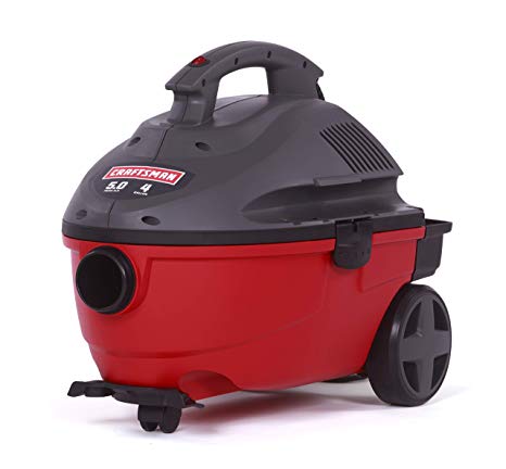 CRAFTSMAN 17612 4 Gallon 5.0 Peak HP Wet/Dry Vac, Portable Shop Vacuum with Attachments