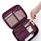 Comicfs Clear Travel BAG Cosmetic Carry Case Toiletry Wine Red