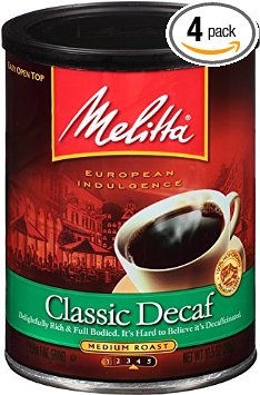 Melitta Coffee, Classic Decaf Ground, Medium Roast, 10.5-Ounce Cans (Pack of 4)