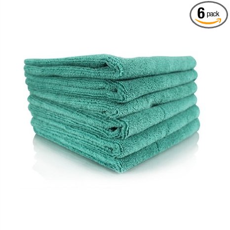 Chemical Guys MICMGREEN06 Workhorse Professional Grade Microfiber Towel, Green (16 in. x 16 in.) (Pack of 6)