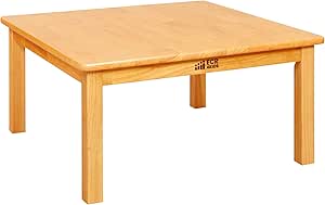 ECR4Kids 30in x 30in Square Hardwood Table with 14in Legs, Kids Furniture, Honey