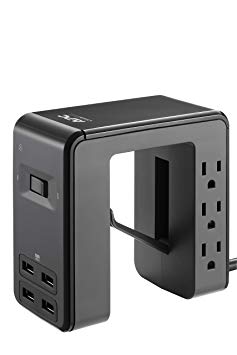 APC U-Shaped Surge Protector 6-Outlets 1080 Joule Surge Protection with 4 USB Charger Ports (PE6U4)