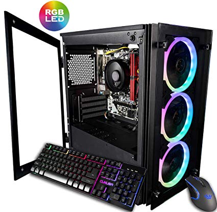 CUK Stratos Micro Gaming Desktop (AMD Ryzen 3 3200G   Radeon Vega 8 Graphics, 16GB 3000MHz DDR4 RAM, 256GB SSD, 500W PSU, Windows 10 Home) Gamer PC Computer