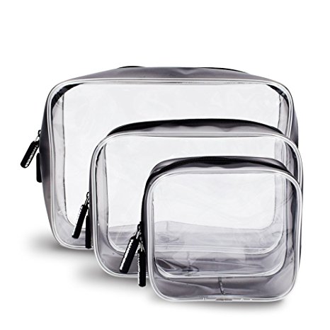 Tancendes Clear Toiletry Bag Packing Cube Organizer(set of 3) double zippers waterproof