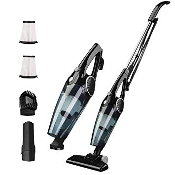 Homasy 3 in 1 Stick Vacuum & Handheld Vacuum, Lightweight Corded Vacuum Cleaner Bagless with HEPA Filtration,12Kpa Super Power Suction for Various Surfaces, Black