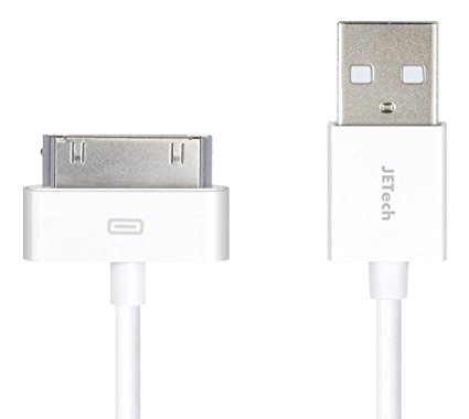 iPhone 4s Cable, JETech Apple MFi Certified USB Sync and Charging Cable for iPhone 4/4S, iPhone 3G/3GS, iPad 1/2/3, iPod (White) - 0156