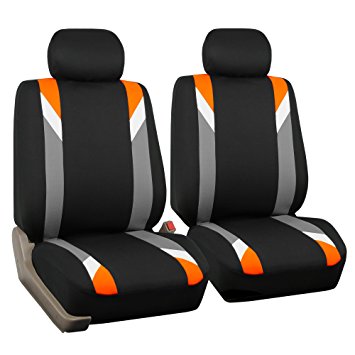 FH GROUP FH-FB033102 Premium Modernistic Seat Covers Orange / Black- Fit Most Car, Truck, Suv, or Van