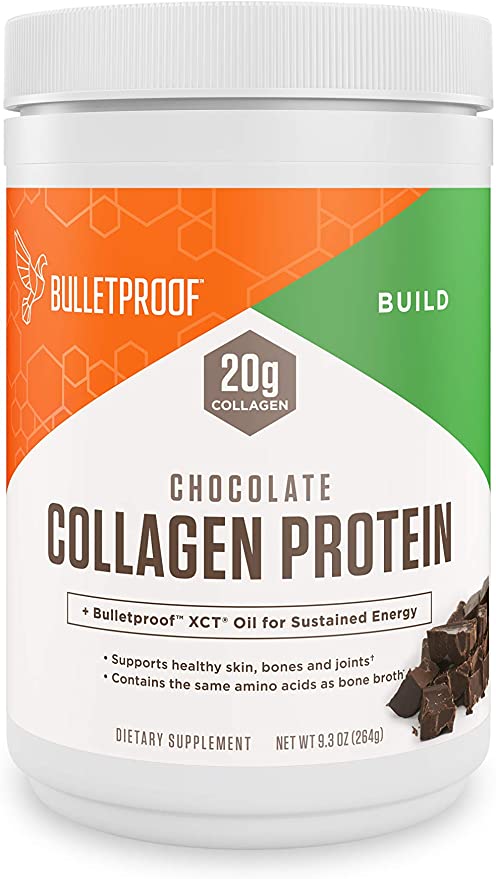 Bulletproof Collagen Protein Powder with XCT MCT Oil, Chocolate, Collagen Peptides and Amino Acids for Healthy Skin, Bones and Joints, Keto Friendly, 23g Protein, 9.3 Ounces