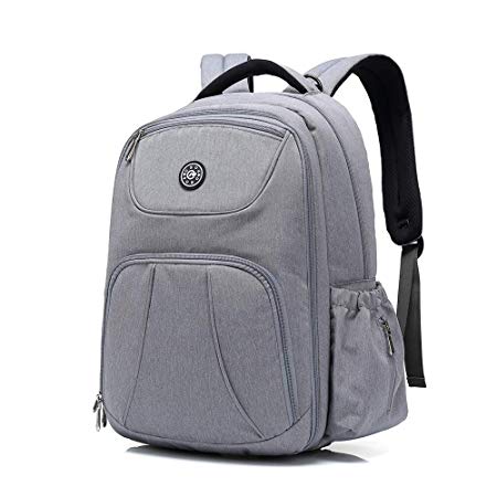 YuHan Baby Diaper Bag Changing Backpack Travel Backpack Handbag Large Capacity Fit Stroller (Large Gray)
