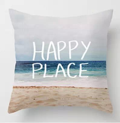 18 x 18 two sides Hot Sale My Happy Place Beach Throw Pillow